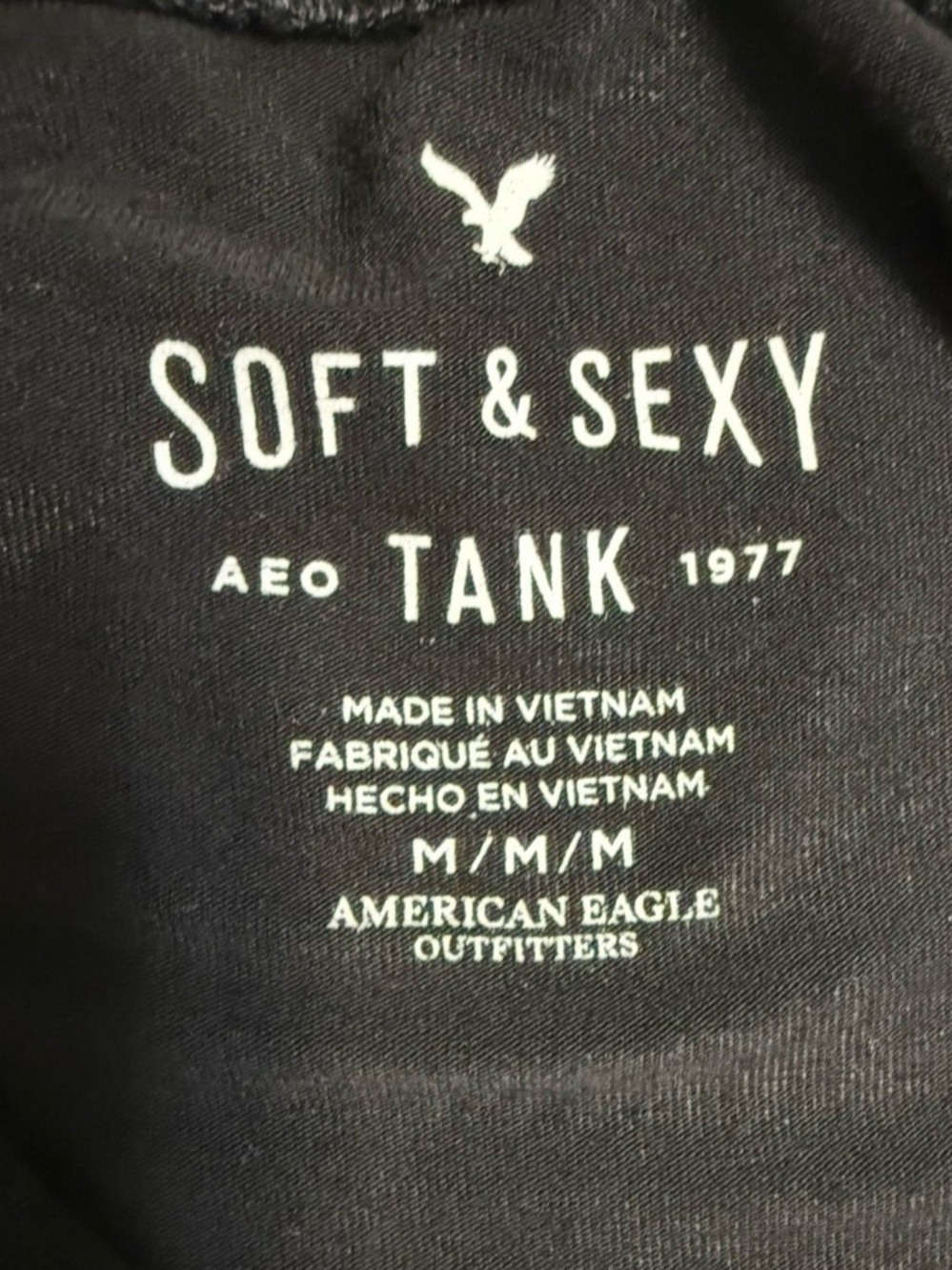 NWT American Eagle Outfitters soft and sexy Black Tank Top size medium - Picture 3 of 5